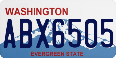 WA license plate ABX6505