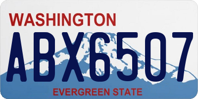 WA license plate ABX6507