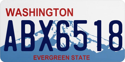 WA license plate ABX6518