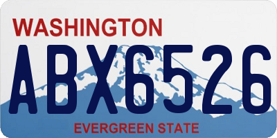 WA license plate ABX6526