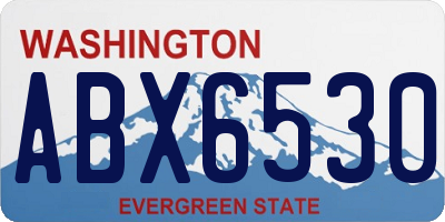 WA license plate ABX6530