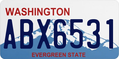 WA license plate ABX6531