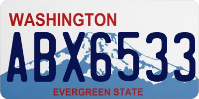 WA license plate ABX6533