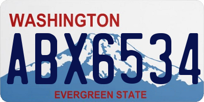 WA license plate ABX6534