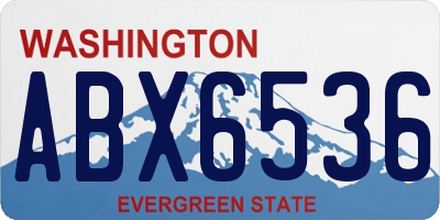 WA license plate ABX6536