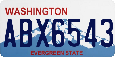 WA license plate ABX6543