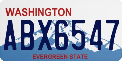 WA license plate ABX6547