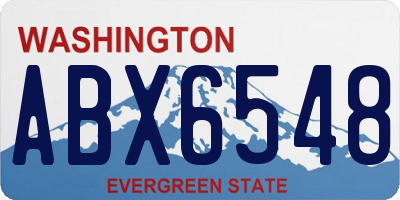 WA license plate ABX6548