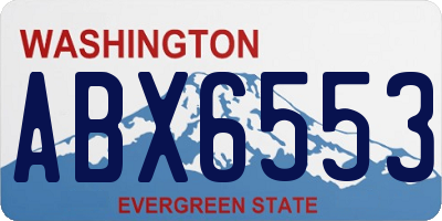 WA license plate ABX6553