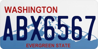 WA license plate ABX6567