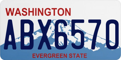 WA license plate ABX6570