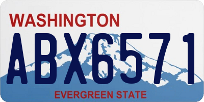 WA license plate ABX6571