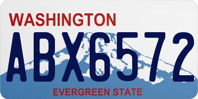 WA license plate ABX6572