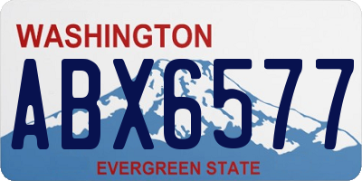 WA license plate ABX6577