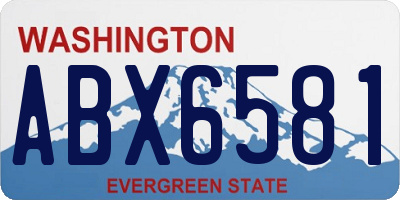 WA license plate ABX6581