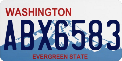 WA license plate ABX6583