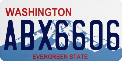 WA license plate ABX6606