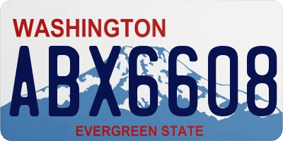 WA license plate ABX6608