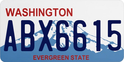 WA license plate ABX6615