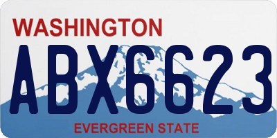 WA license plate ABX6623