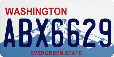 WA license plate ABX6629