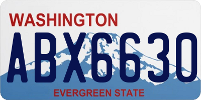 WA license plate ABX6630