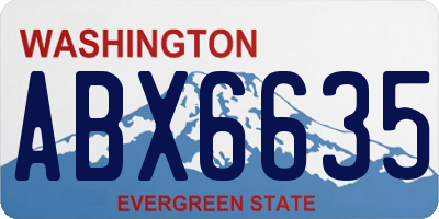WA license plate ABX6635