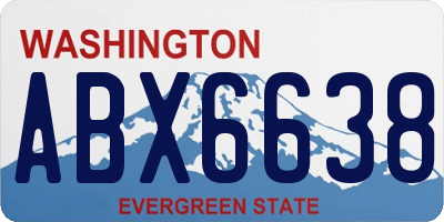 WA license plate ABX6638