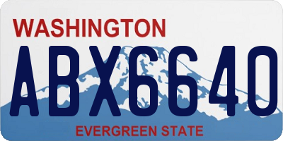 WA license plate ABX6640