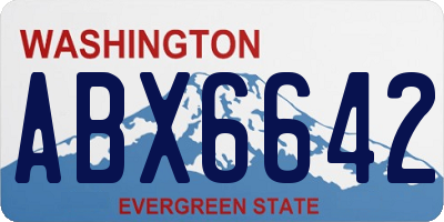 WA license plate ABX6642