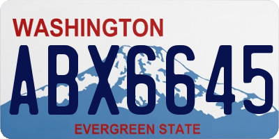WA license plate ABX6645