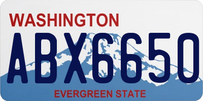 WA license plate ABX6650