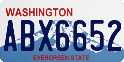 WA license plate ABX6652
