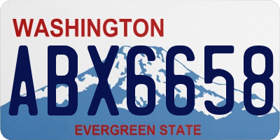 WA license plate ABX6658