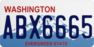 WA license plate ABX6665