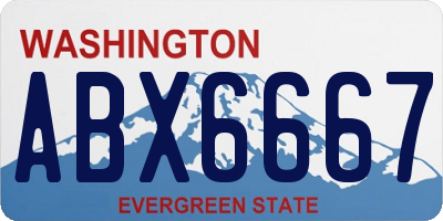 WA license plate ABX6667
