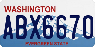 WA license plate ABX6670