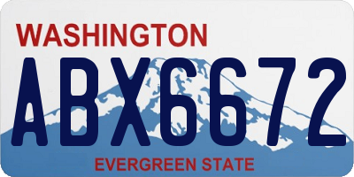 WA license plate ABX6672