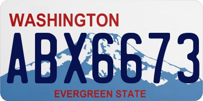 WA license plate ABX6673