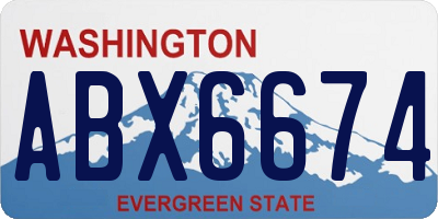 WA license plate ABX6674