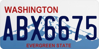 WA license plate ABX6675
