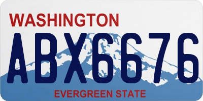 WA license plate ABX6676