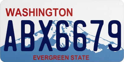 WA license plate ABX6679