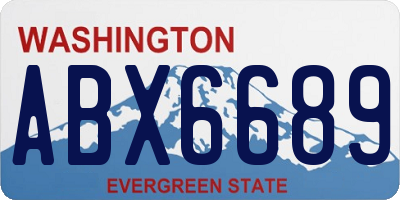 WA license plate ABX6689