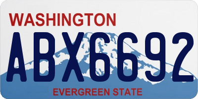 WA license plate ABX6692