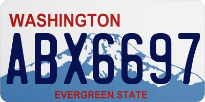 WA license plate ABX6697