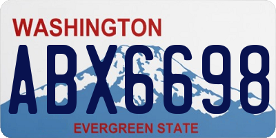 WA license plate ABX6698