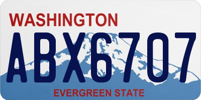 WA license plate ABX6707