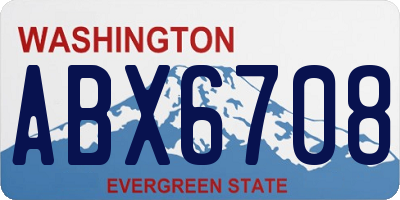 WA license plate ABX6708