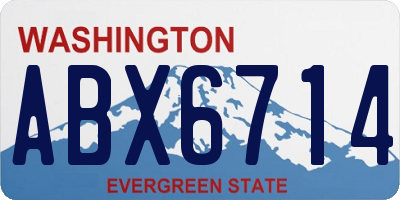 WA license plate ABX6714